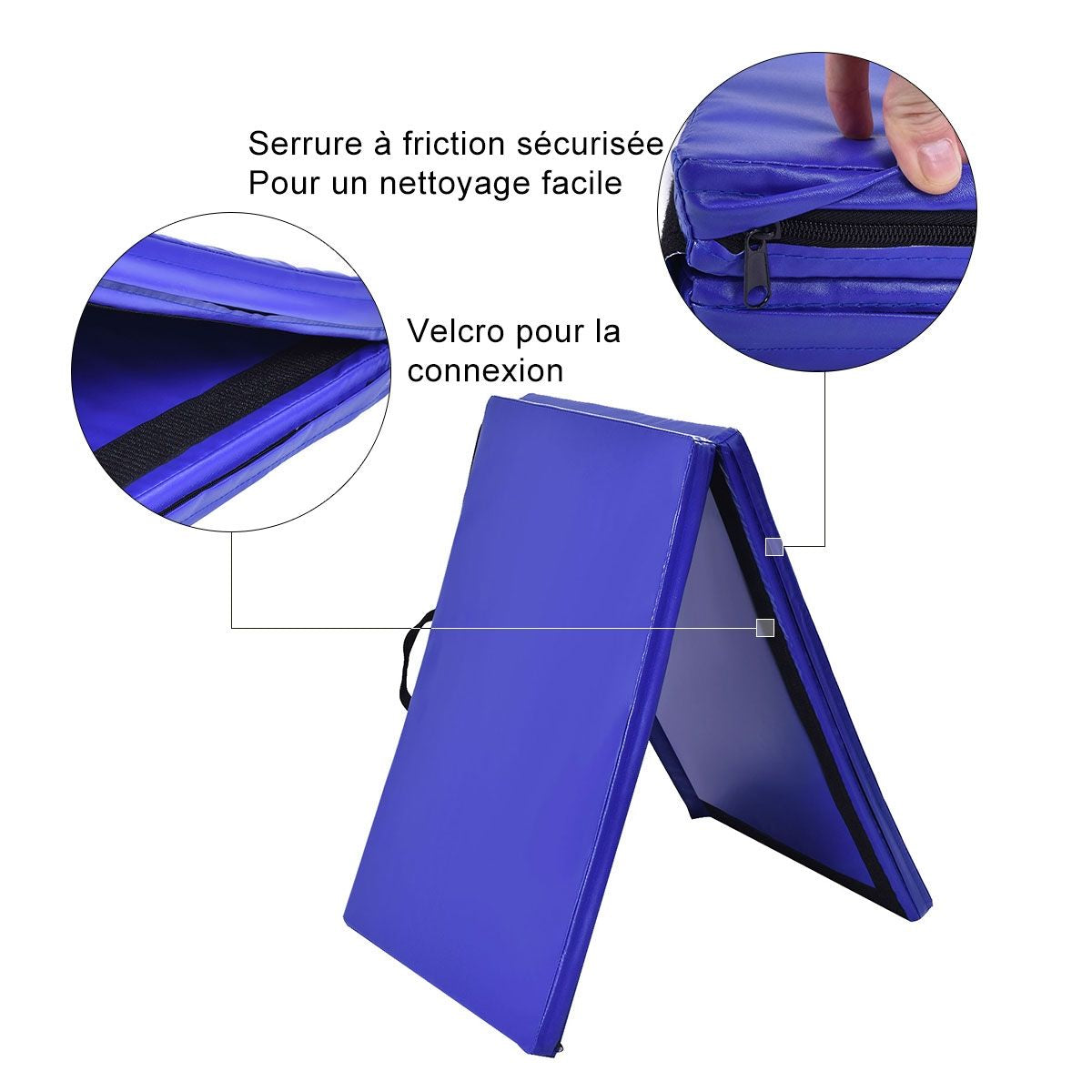 Tapis De Sol Gymnastique Tapis De Yoga Natte De Gym Matelas Fitness Pliable Portable Violet/Bleu