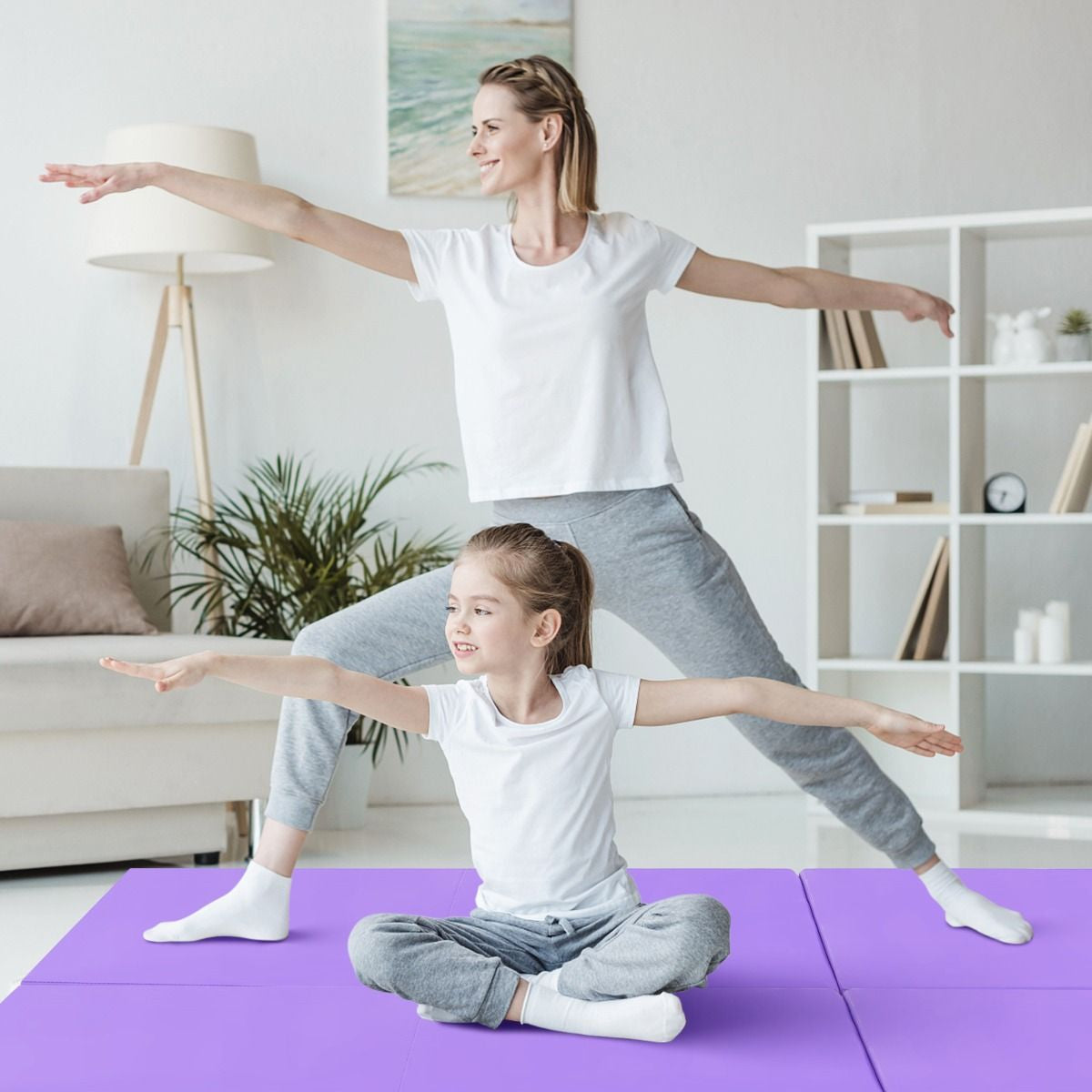 Tapis De Gymnastique Pliable En 3 Parties Antidérapant Avec 2 Poignées Tapis De Chute De Yoga 10 Couleurs Au Choix