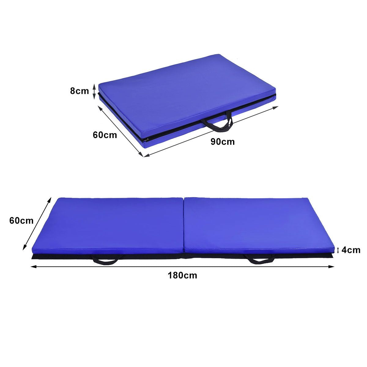 Tapis De Sol Gymnastique Tapis De Yoga Natte De Gym Matelas Fitness Pliable Portable Violet/Bleu