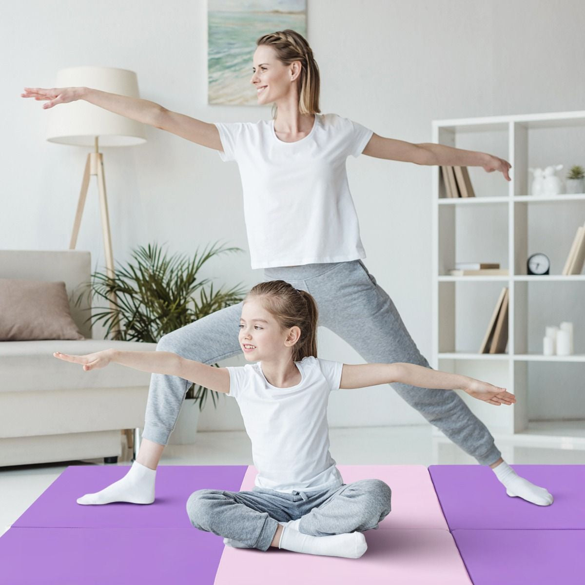 Tapis De Gymnastique Pliable En 3 Parties Antidérapant Avec 2 Poignées Tapis De Chute De Yoga 10 Couleurs Au Choix