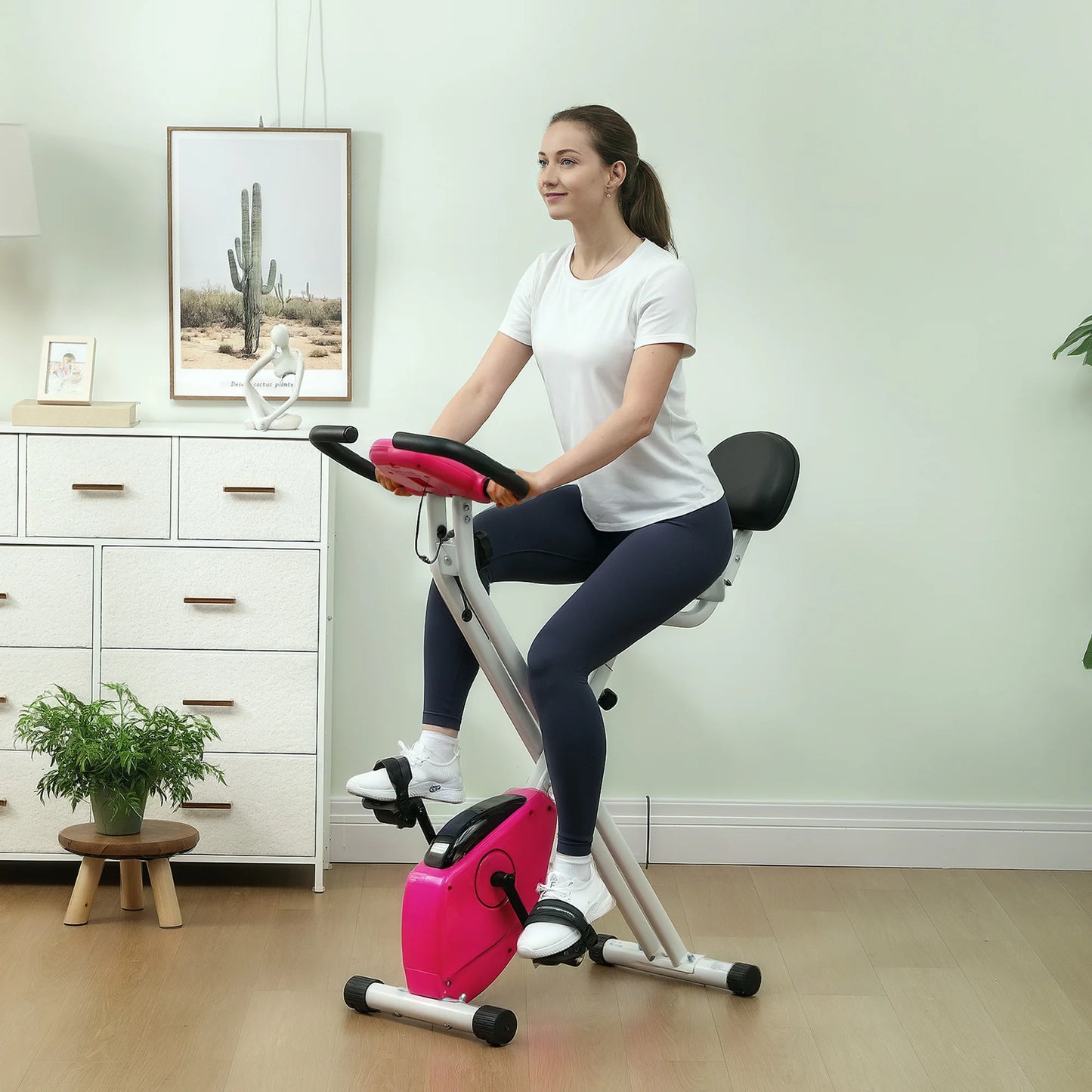 Folding Apartment Bike-Collaboration Aosom.Fr X Ffhandball - 8 Levels of Magnetic Resistance with Back Seat