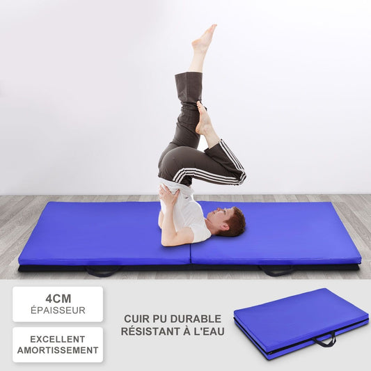 Tapis De Sol Gymnastique Tapis De Yoga Natte De Gym Matelas Fitness Pliable Portable Violet/Bleu
