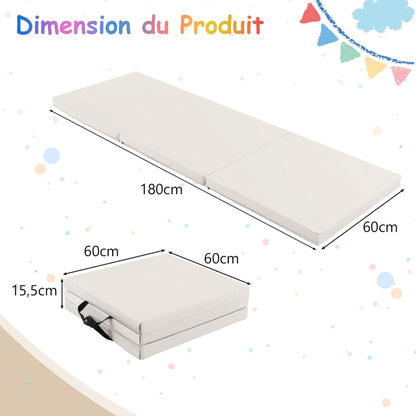 Tapis De Gymnastique Pliable En 3 Parties Antidérapant Avec 2 Poignées Tapis De Chute De Yoga 10 Couleurs Au Choix