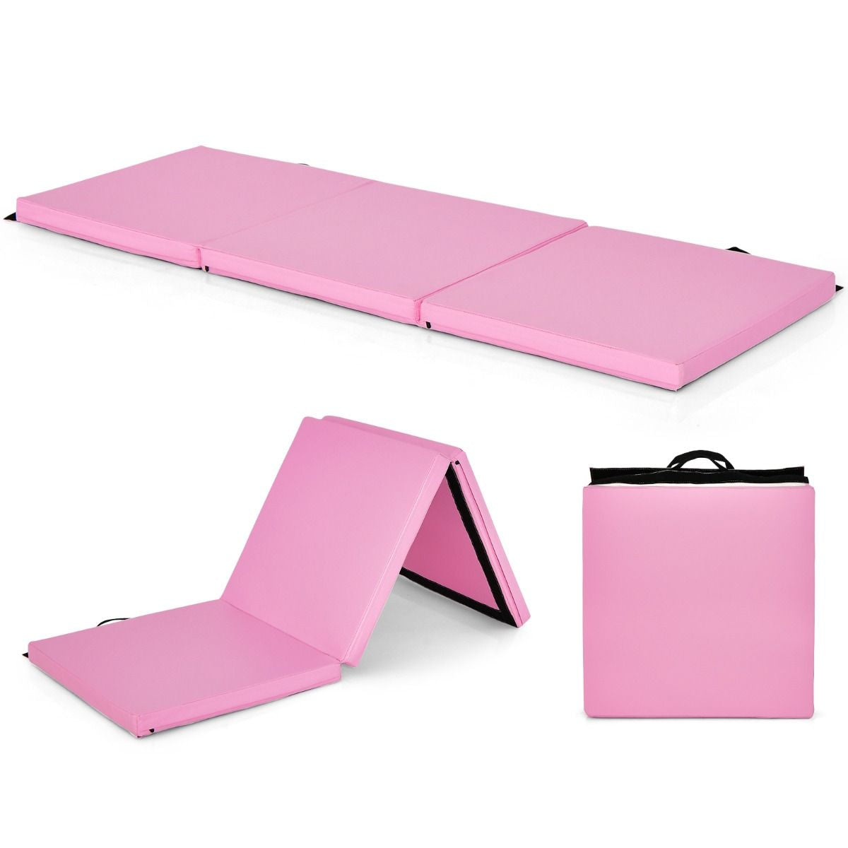 Tapis De Gymnastique Pliable En 3 Parties Antidérapant Avec 2 Poignées Tapis De Chute De Yoga 10 Couleurs Au Choix