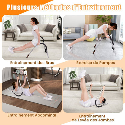 Entraîneur De Fitness AB Machine Abdominale Pliable Avec Soutien Rembourré Pour Tête/Cou Redressements Assis Noir/Argent