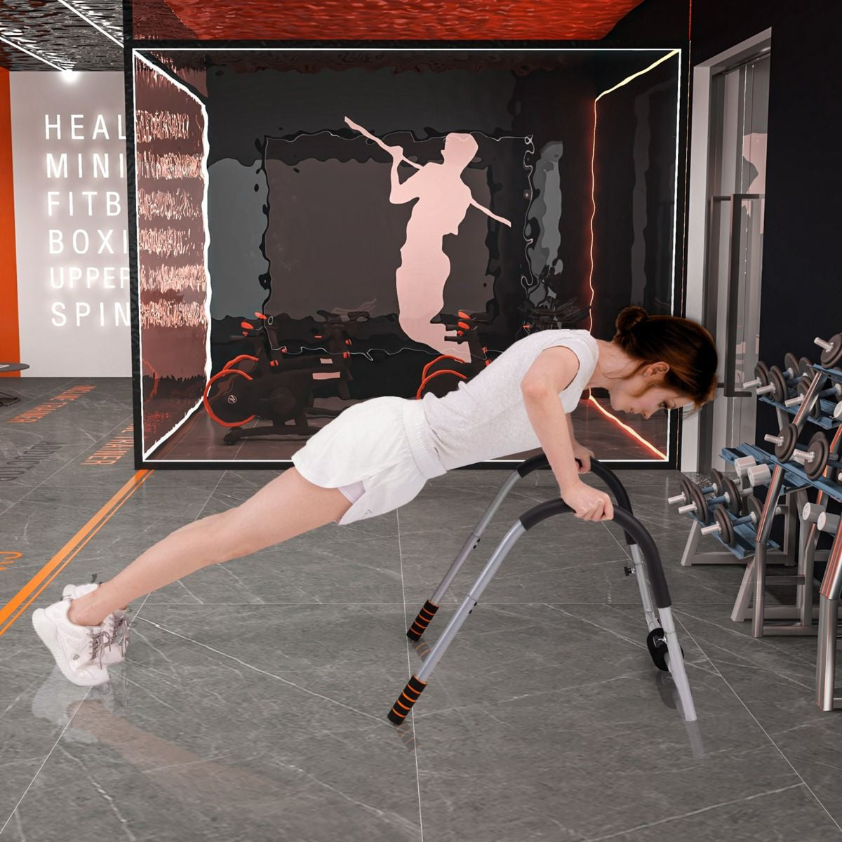 Entraîneur De Fitness AB Machine Abdominale Pliable Avec Soutien Rembourré Pour Tête/Cou Redressements Assis Noir/Argent