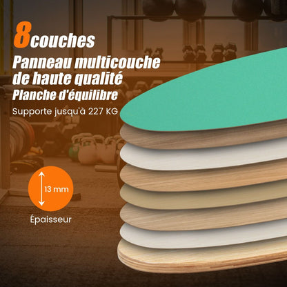 Planche D’Entraînement Pour L’Équilibre Avec Rouleau Et Tapis Antidérapant Pour Skateboard Hockey Snowboard 8 Couleurs Au Choix