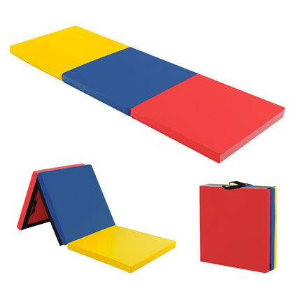 Tapis De Gymnastique Pliable En 3 Parties Antidérapant Avec 2 Poignées Tapis De Chute De Yoga 10 Couleurs Au Choix