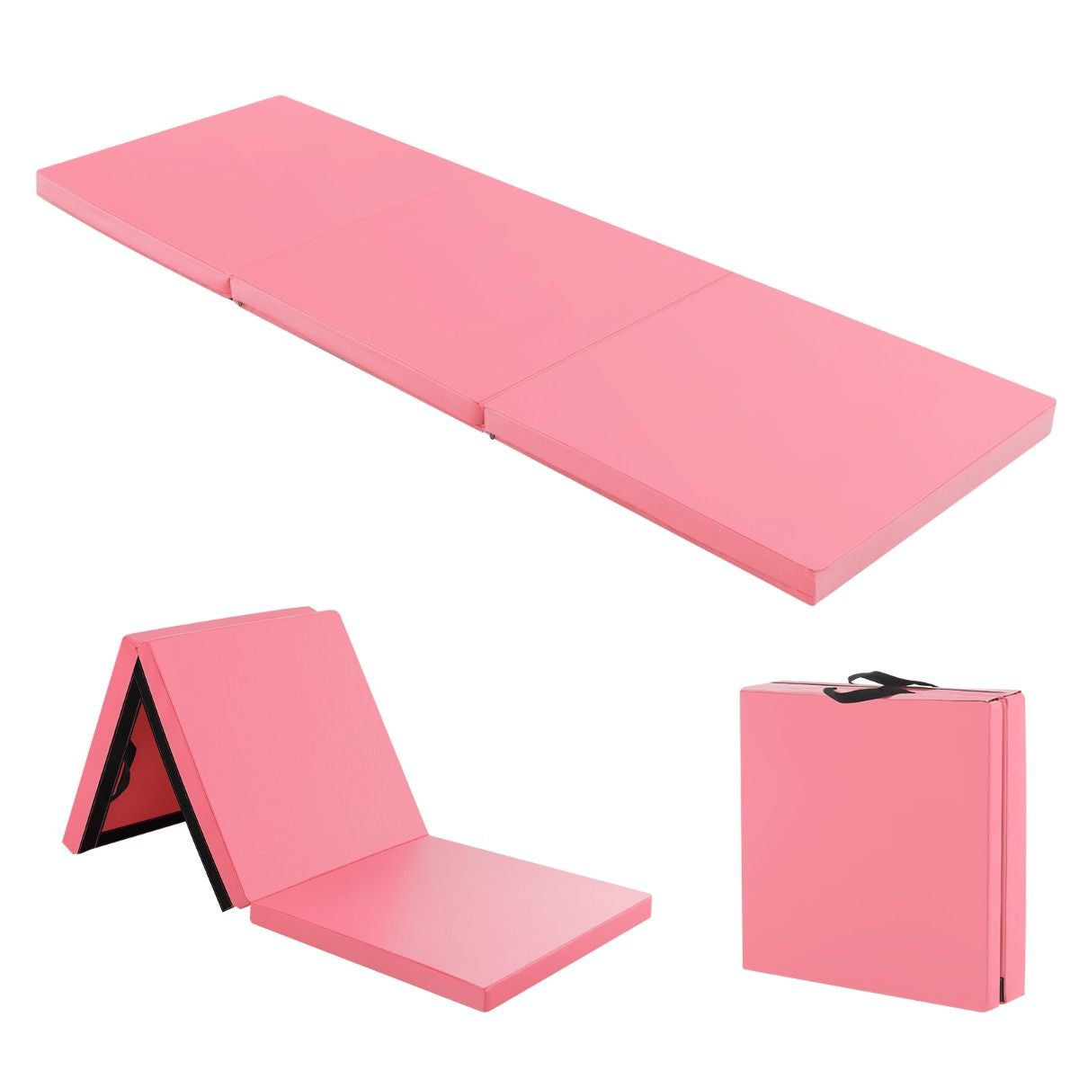 Tapis De Gymnastique Pliable En 3 Parties Antidérapant Avec 2 Poignées Tapis De Chute De Yoga 10 Couleurs Au Choix