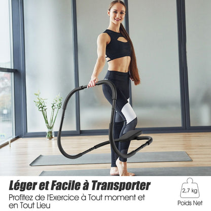 Appareil Abdominaux À Bascule Avec Appuie-Tête Rembourré Ergonomique Et Portable Pour Entraînement De Musculation À Domicile Blanc/Noir