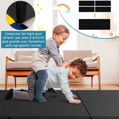 Tapis De Gymnastique Pliable En 3 Parties Antidérapant Avec 2 Poignées Tapis De Chute De Yoga 10 Couleurs Au Choix
