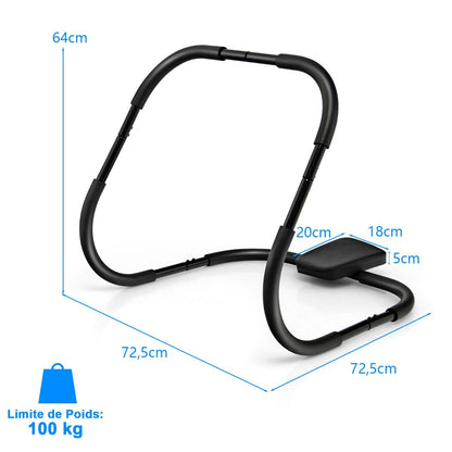 Appareil Abdominaux À Bascule Avec Appuie-Tête Rembourré Ergonomique Et Portable Pour Entraînement De Musculation À Domicile Blanc/Noir