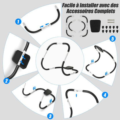 Appareil Abdominaux À Bascule Avec Appuie-Tête Rembourré Ergonomique Et Portable Pour Entraînement De Musculation À Domicile Blanc/Noir