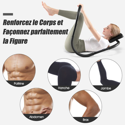 Appareil Abdominaux À Bascule Avec Appuie-Tête Rembourré Ergonomique Et Portable Pour Entraînement De Musculation À Domicile Blanc/Noir