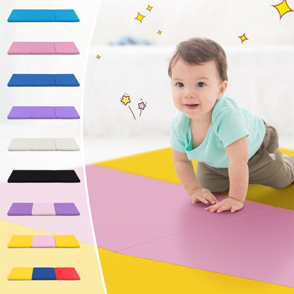 Tapis De Gymnastique Pliable En 3 Parties Antidérapant Avec 2 Poignées Tapis De Chute De Yoga 10 Couleurs Au Choix