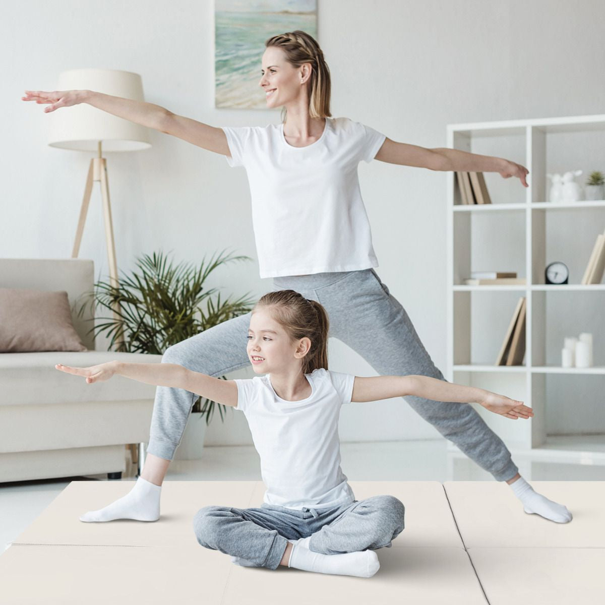 Tapis De Gymnastique Pliable En 3 Parties Antidérapant Avec 2 Poignées Tapis De Chute De Yoga 10 Couleurs Au Choix
