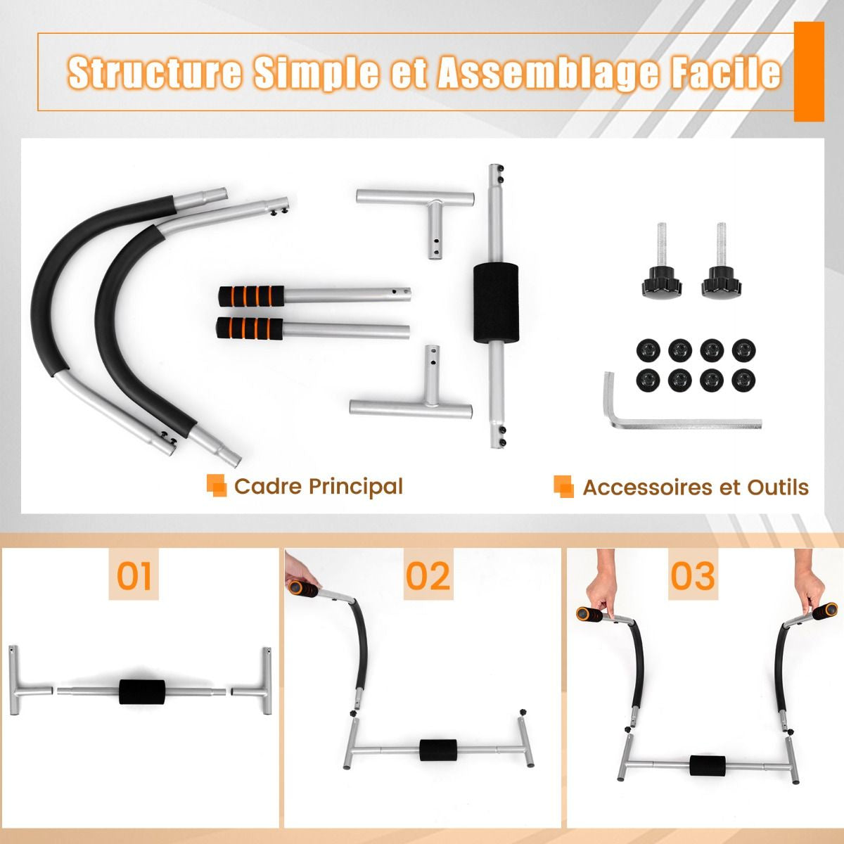 Entraîneur De Fitness AB Machine Abdominale Pliable Avec Soutien Rembourré Pour Tête/Cou Redressements Assis Noir/Argent