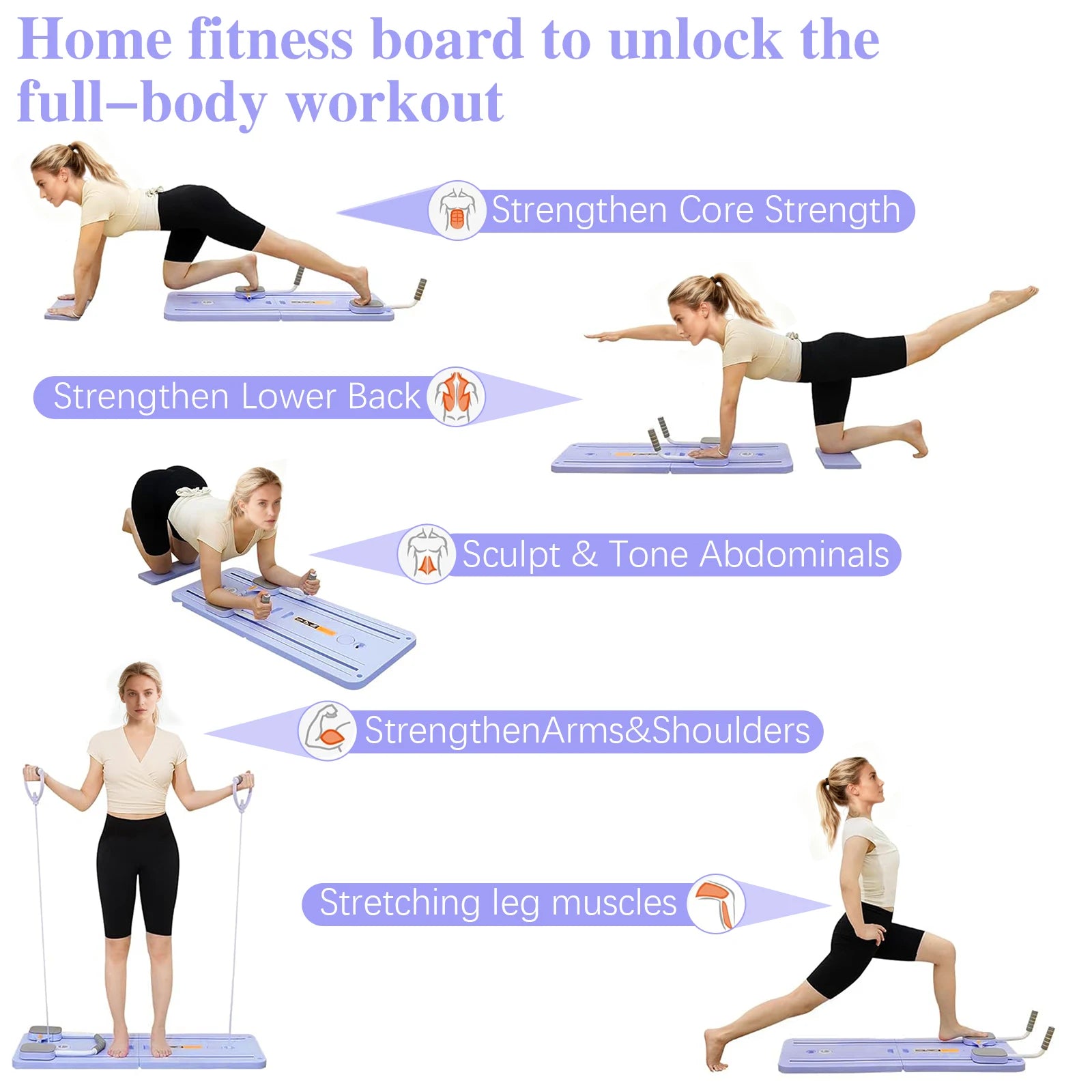 Planche De Pilates Pliable VOLTA — Gainage, Pompes Et Renforcement Du Tronc
