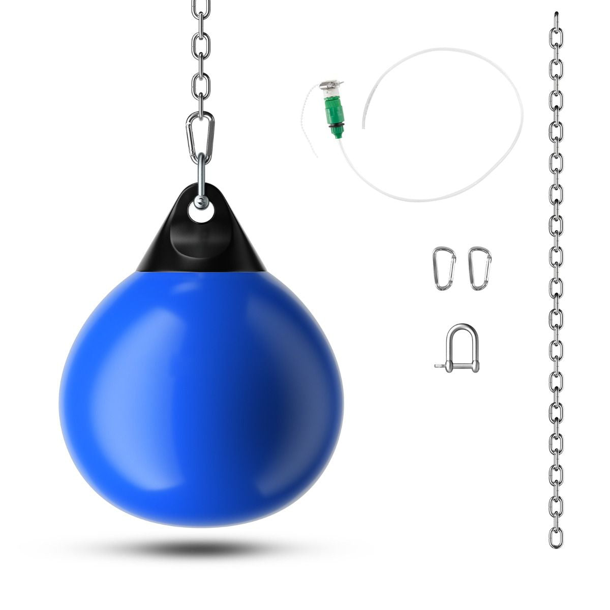 Sac De Frappe À Eau Avec Crochet Chaîne Métallique Réglable Boucles D'Assurance Et Injection D'Eau Pour Boxe Suspendue Charge Max 50KG Blanc/Noir/Bleu/Rouge