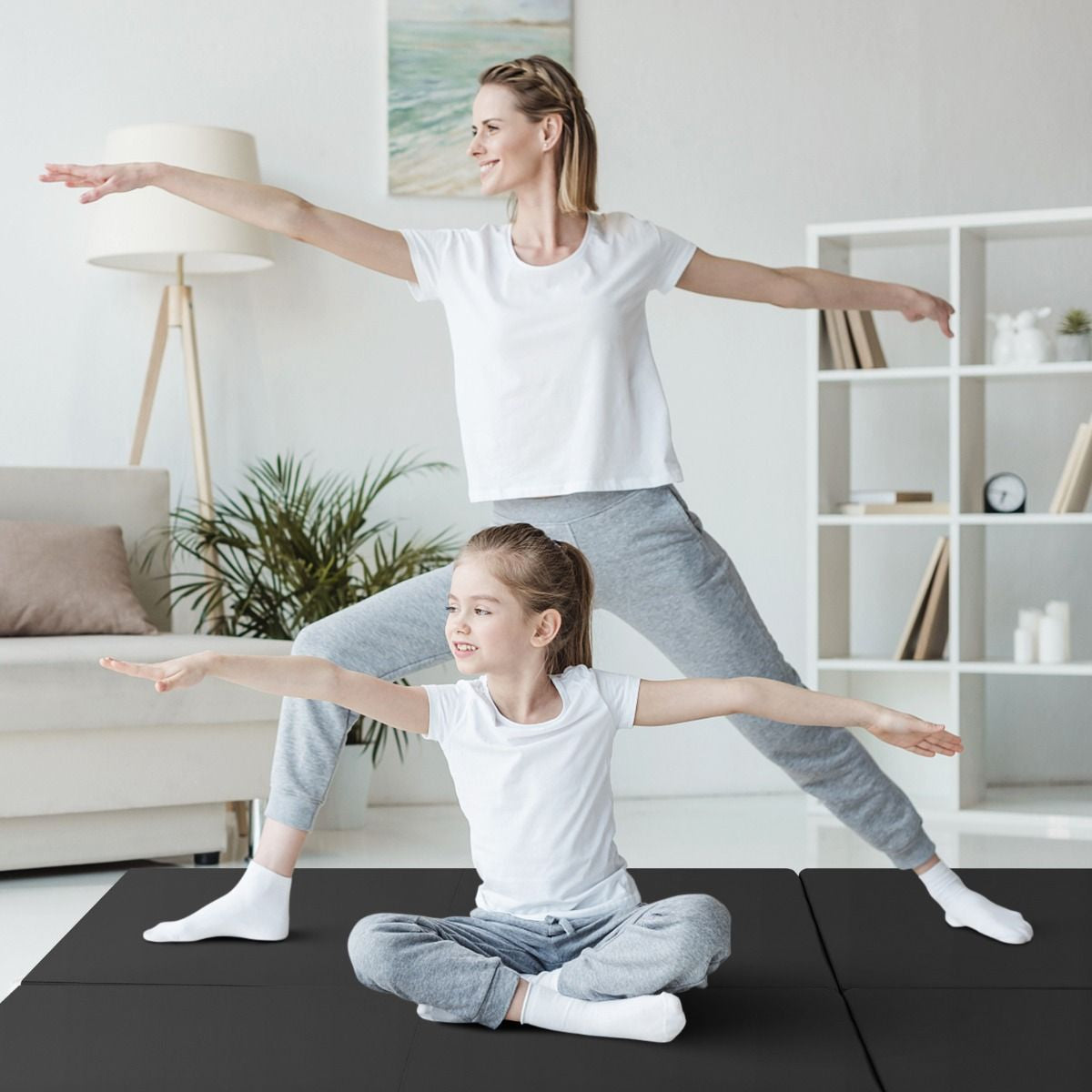 Tapis De Gymnastique Pliable En 3 Parties Antidérapant Avec 2 Poignées Tapis De Chute De Yoga 10 Couleurs Au Choix