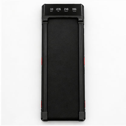 Tapis de marche ALVORE vu de dessus : bande de marche de 97 x 40 cm et console LED