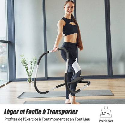 Appareil Abdominaux À Bascule Avec Appuie-Tête Rembourré Ergonomique Et Portable Pour Entraînement De Musculation À Domicile Blanc/Noir
