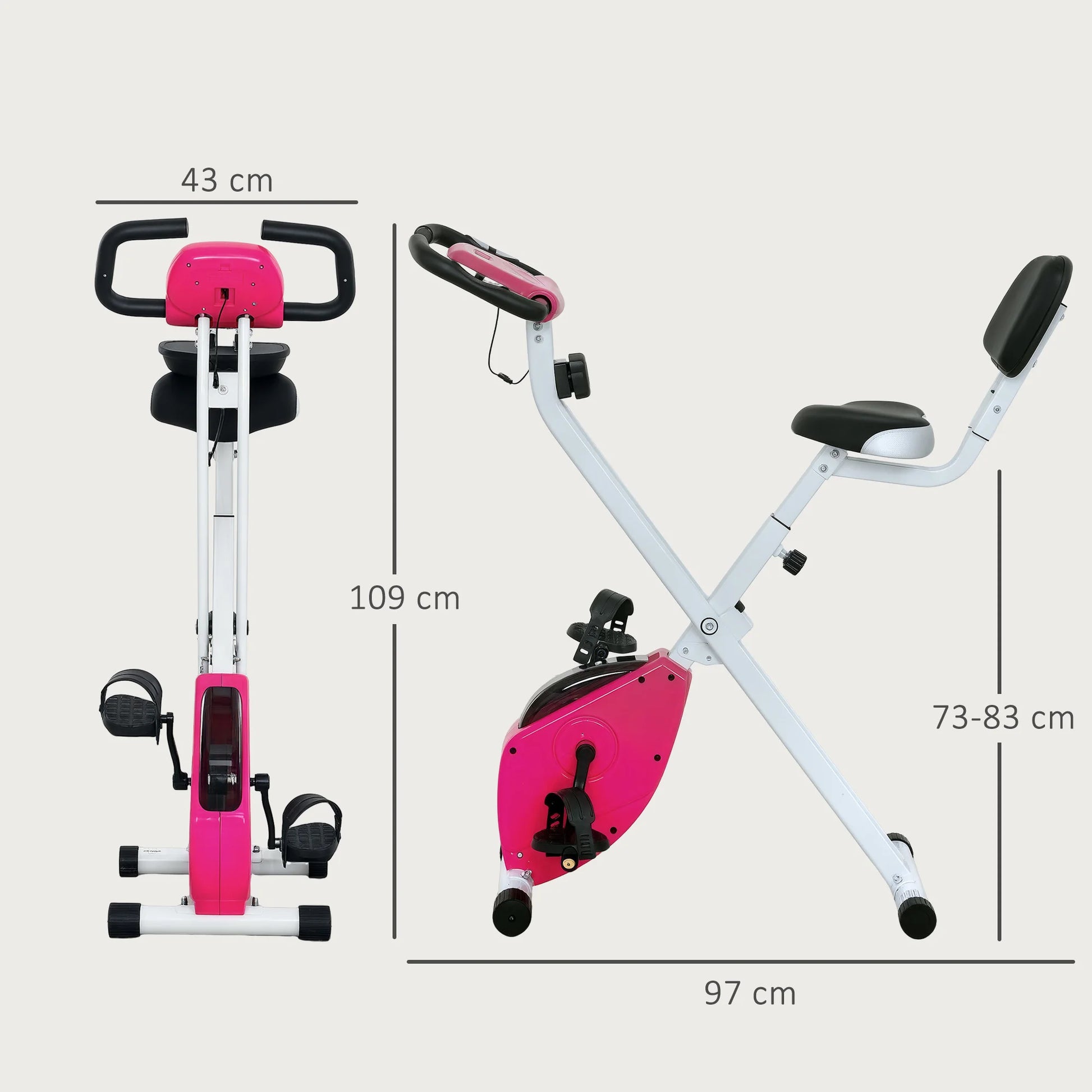 Folding Apartment Bike-Collaboration Aosom.Fr X Ffhandball - 8 Levels of Magnetic Resistance with Back Seat