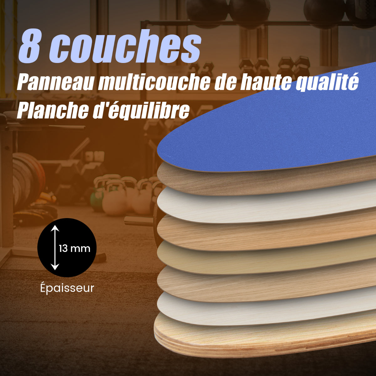 Planche D’Entraînement Pour L’Équilibre Avec Rouleau Et Tapis Antidérapant Pour Skateboard Hockey Snowboard 8 Couleurs Au Choix