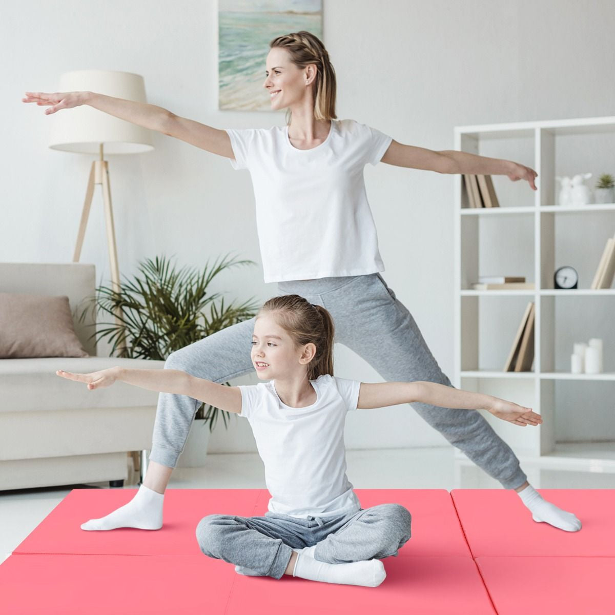 Tapis De Gymnastique Pliable En 3 Parties Antidérapant Avec 2 Poignées Tapis De Chute De Yoga 10 Couleurs Au Choix