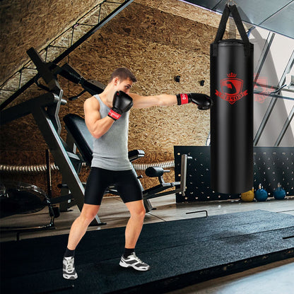 Sac De Frappe Lourd 100X30Cm 28,5 Kg Sac De Boxe Suspendus Pour Adulte Avec Gants De Boxes Suspension Support