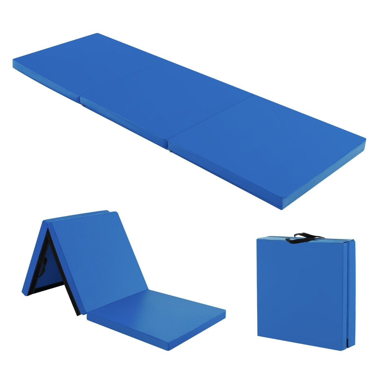 Tapis De Gymnastique Pliable En 3 Parties Antidérapant Avec 2 Poignées Tapis De Chute De Yoga 10 Couleurs Au Choix