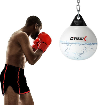 Sac De Frappe À Eau Avec Crochet Chaîne Métallique Réglable Boucles D'Assurance Et Injection D'Eau Pour Boxe Suspendue Charge Max 50KG Blanc/Noir/Bleu/Rouge
