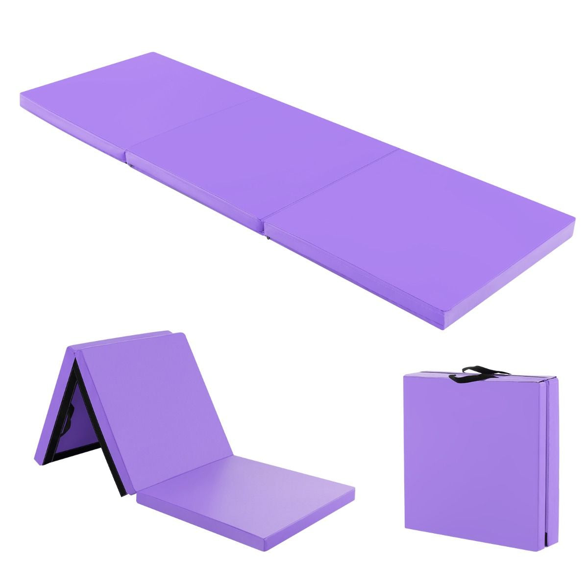 Tapis De Gymnastique Pliable En 3 Parties Antidérapant Avec 2 Poignées Tapis De Chute De Yoga 10 Couleurs Au Choix