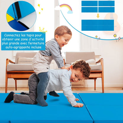 Tapis De Gymnastique Pliable En 3 Parties Antidérapant Avec 2 Poignées Tapis De Chute De Yoga 10 Couleurs Au Choix