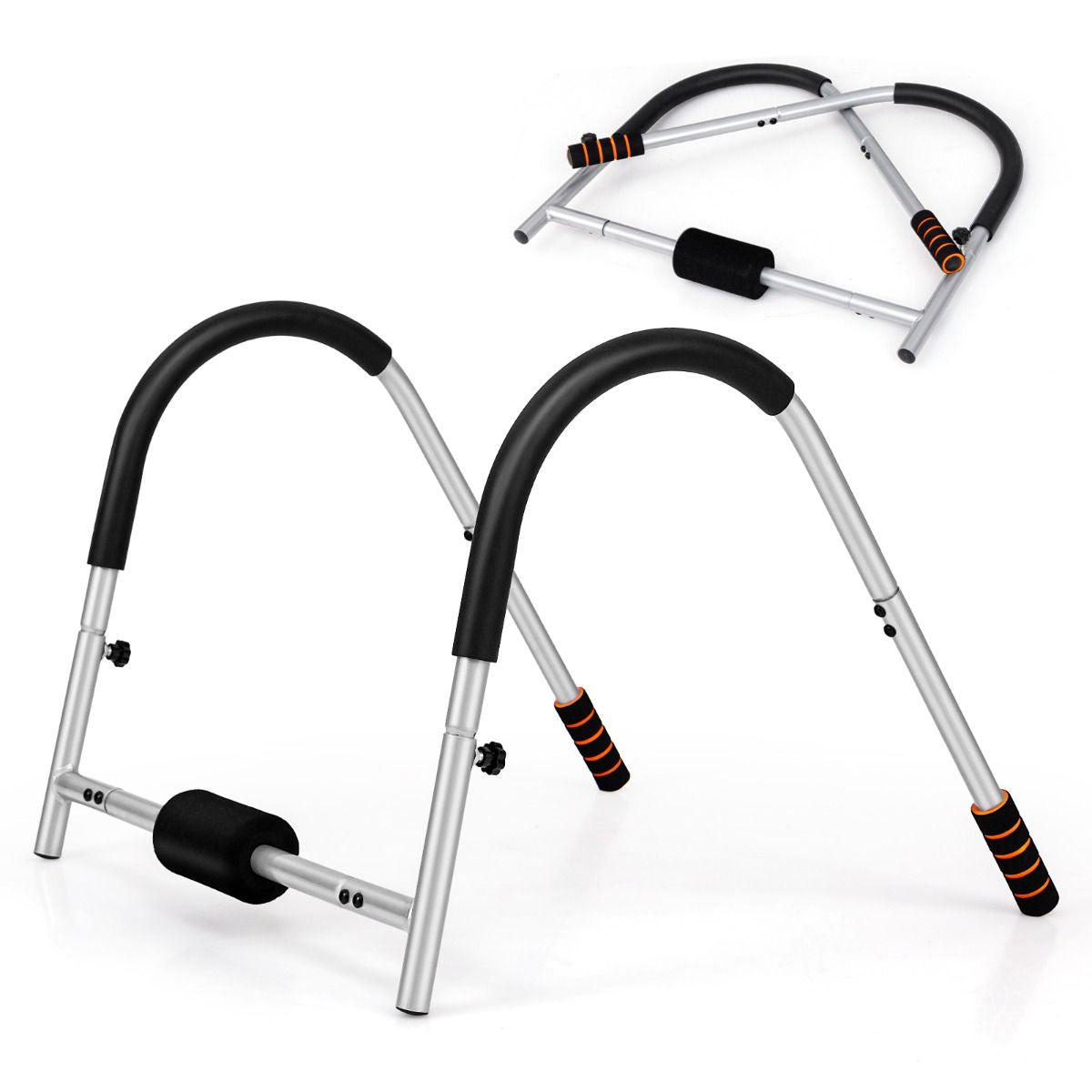 Entraîneur De Fitness AB Machine Abdominale Pliable Avec Soutien Rembourré Pour Tête/Cou Redressements Assis Noir/Argent