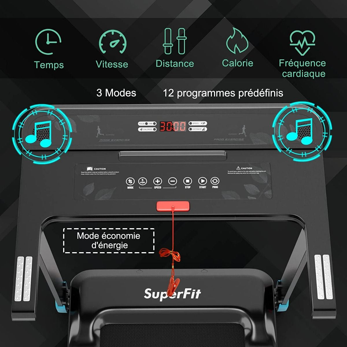 Tapis De Course Electrique Tapis De Fitness Pliable Pour Maison Avec Application De Contrôle Argent/Bleu/Rouge