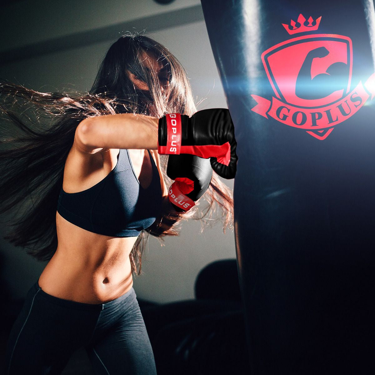 Sac De Frappe Lourd 100X30Cm 28,5 Kg Sac De Boxe Suspendus Pour Adulte Avec Gants De Boxes Suspension Support