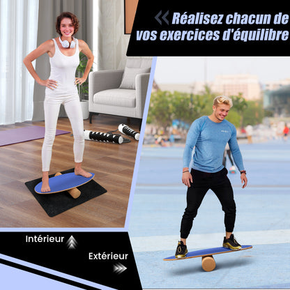 Planche D’Entraînement Pour L’Équilibre Avec Rouleau Et Tapis Antidérapant Pour Skateboard Hockey Snowboard 8 Couleurs Au Choix