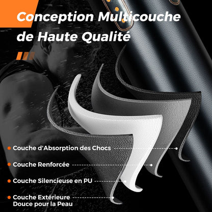 Sac De Frappe 16KG 4 En 1 Et 2 Gants Ensemble De Sac De Boxe Suspendu Avec Bandage Pour Les Mains Chaînes De Suspension Double Couture