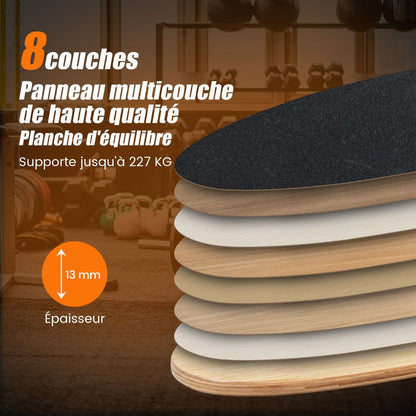 Planche D’Entraînement Pour L’Équilibre Avec Rouleau Et Tapis Antidérapant Pour Skateboard Hockey Snowboard 8 Couleurs Au Choix