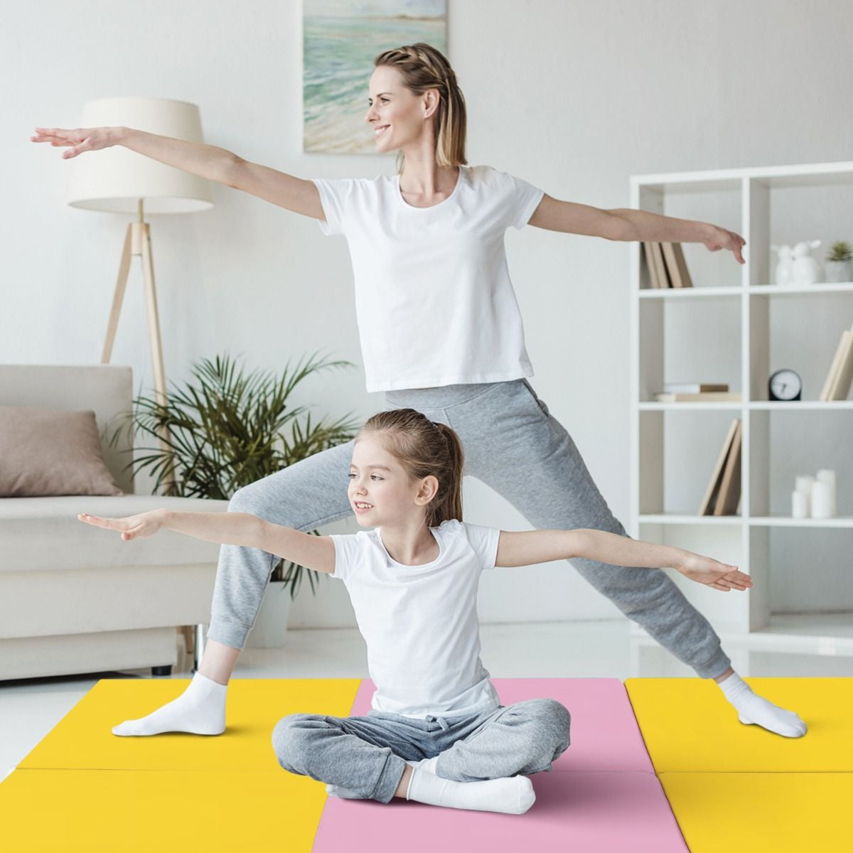 Tapis De Gymnastique Pliable En 3 Parties Antidérapant Avec 2 Poignées Tapis De Chute De Yoga 10 Couleurs Au Choix