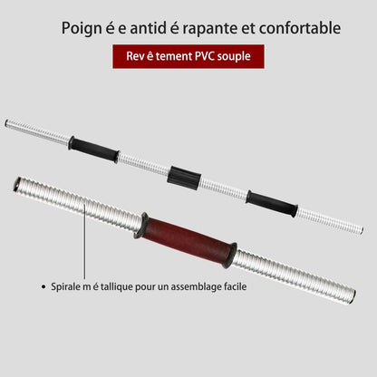 Haltères Pour Musculation 2 En 1 Disques Poids Ajustable 30KG Poignée Confortable, Pour Fitness Musculation Entraînement
