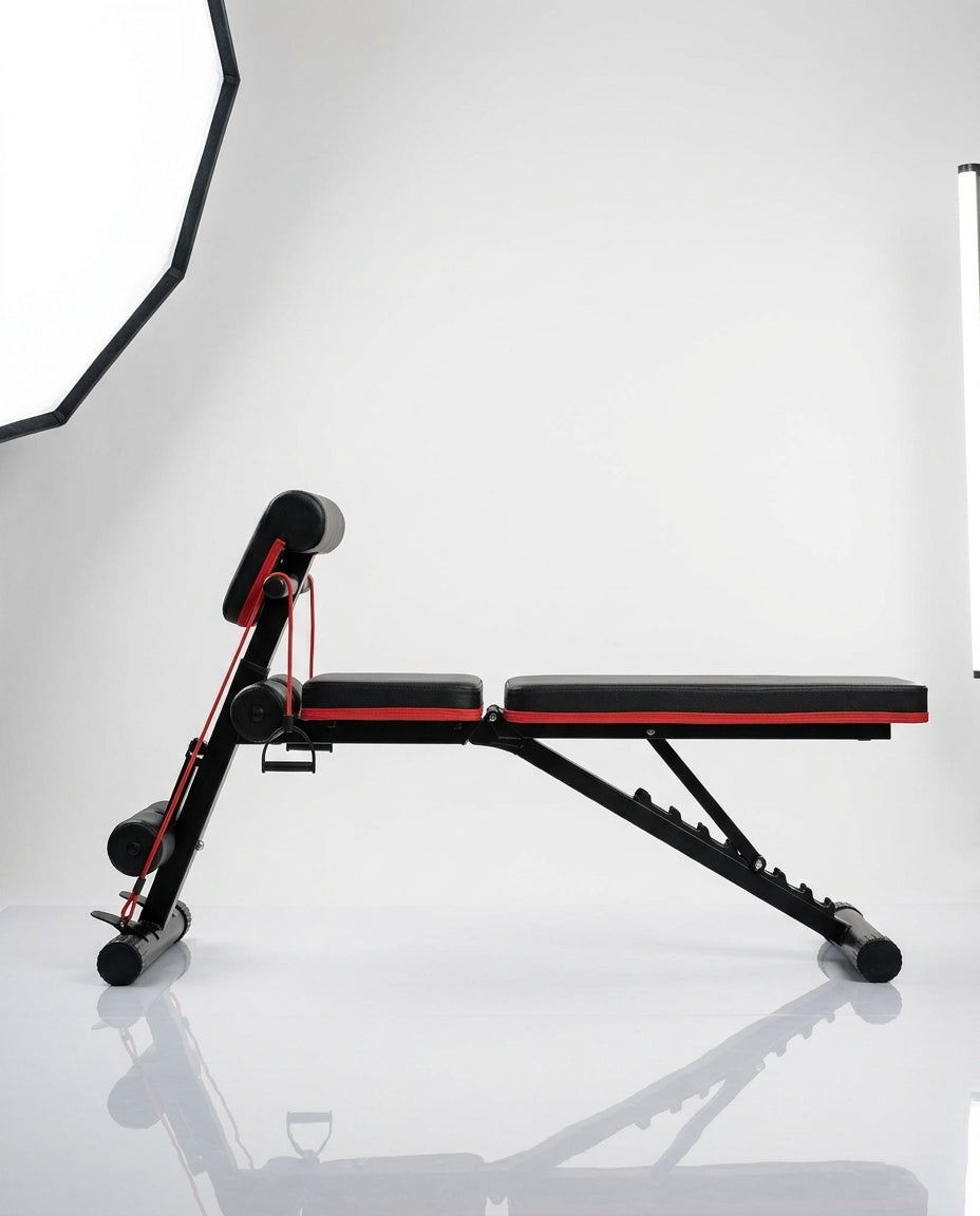 Adjustable 6-in-1 weight bench — Flat Position Profile | Generated by Modelize
